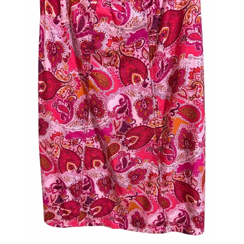 Athleta Pack Everywhere‎ Halter Travel Athletic Dress Red Pink Paisley Size 10